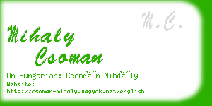 mihaly csoman business card